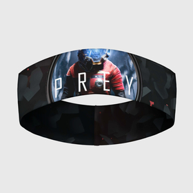Повязка на голову 3D с принтом Black logo Prey в Петрозаводске,  |  | Тематика изображения на принте: horror | prey | space | космический корабль | космос | прей | прэй | страшная игра | ужастик | шутер