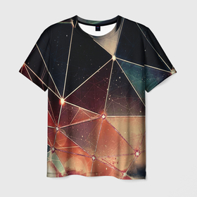 Мужская футболка 3D с принтом Абстракция Оригинал , 100% полиэфир | прямой крой, круглый вырез горловины, длина до линии бедер | 3d | 3д | space | stars | triangle | абстракция | звездная пыль | космос | треугольник