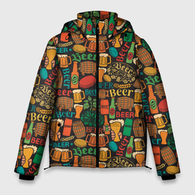 Мужская зимняя куртка 3D с принтом Пиво (Beer) в Тюмени, верх — 100% полиэстер; подкладка — 100% полиэстер; утеплитель — 100% полиэстер | длина ниже бедра, свободный силуэт Оверсайз. Есть воротник-стойка, отстегивающийся капюшон и ветрозащитная планка. 

Боковые карманы с листочкой на кнопках и внутренний карман на молнии. | a | bar | beer | craft beer | алкаш | балтика | бар | бармен | бокал | бутылка | жигулёвское | закуска | кабак | кафе | кружка | официант | паб