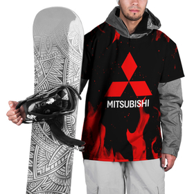 Накидка на куртку 3D с принтом Mitsubishi Red Fire. в Курске, 100% полиэстер |  | auto | mitsubishi | sport | авто | машины | митсубиси | митсубиши | спорт