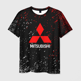 Мужская футболка 3D с принтом Mitsubishi Logo auto. в Петрозаводске, 100% полиэфир | прямой крой, круглый вырез горловины, длина до линии бедер | auto | mitsubishi | sport | авто | машины | митсубиси | митсубиши | спорт