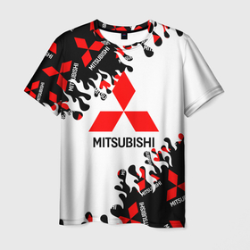 Мужская футболка 3D с принтом Mitsubishi Fire Pattern. в Петрозаводске, 100% полиэфир | прямой крой, круглый вырез горловины, длина до линии бедер | auto | mitsubishi | sport | авто | машины | митсубиси | митсубиши | спорт