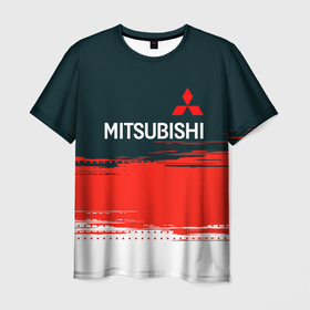 Мужская футболка 3D с принтом [Mitsubishi]   Auto бренд в Санкт-Петербурге, 100% полиэфир | прямой крой, круглый вырез горловины, длина до линии бедер | auto | mitsubishi | sport | авто | машины | митсубиси | митсубиши | спорт