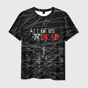 Мужская футболка 3D с принтом Мы все мертвы. All of Us Are Dead в Белгороде, 100% полиэфир | прямой крой, круглый вырез горловины, длина до линии бедер | all of us are dead | вирус | зомби | мы все мертвы | сериал | школа