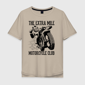 Мужская футболка хлопок Oversize с принтом Клуб мотоциклистов в Петрозаводске, 100% хлопок | свободный крой, круглый ворот, “спинка” длиннее передней части | Тематика изображения на принте: гранж | клуб | миля | мотоцикл | мужчина | уличный стиль