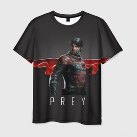 Мужская футболка 3D с принтом Prey разрезанный пополам в Белгороде, 100% полиэфир | прямой крой, круглый вырез горловины, длина до линии бедер | horror | prey | space | космический корабль | космос | прей | прэй | страшная игра | ужастик | шутер