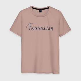 Мужская футболка хлопок с принтом Femina в Белгороде, 100% хлопок | прямой крой, круглый вырез горловины, длина до линии бедер, слегка спущенное плечо. | женщины | маркер | надпись | равенство | феминизм