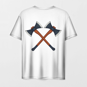 Мужская футболка 3D с принтом Топоры викингов , 100% полиэфир | прямой крой, круглый вырез горловины, длина до линии бедер | viking | викинги | история | оружие | сериал викинги | скандинавия | средневековье | топор