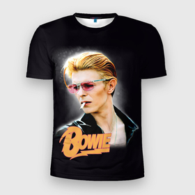 Мужская футболка 3D Slim с принтом David Bowie Smoking в Санкт-Петербурге, 100% полиэстер с улучшенными характеристиками | приталенный силуэт, круглая горловина, широкие плечи, сужается к линии бедра | bowie | david bowie | glamrock | music | smoking | ziggy stardust | боуи | глэм рок | дэвид боуи | музыканты | рок н ролл