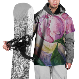 Накидка на куртку 3D с принтом Весенняя нежность , 100% полиэстер |  | акварель | весенний | весна | зелёный | картина | нежный | рисунок | розовый | тюльпаны | цветы