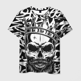 Мужская футболка 3D с принтом ТАТУ КОРОЛЬ , 100% полиэфир | прямой крой, круглый вырез горловины, длина до линии бедер | гангстер | ганкстер | ее король | карты | колода карт | король | король череп | корона | масти | мексика | покер | тату | татуировка | череп | череп король