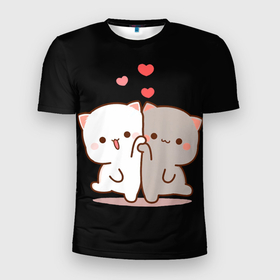Мужская футболка 3D Slim с принтом Кошачья любовь навсегда | Kitty love forever в Новосибирске, 100% полиэстер с улучшенными характеристиками | приталенный силуэт, круглая горловина, широкие плечи, сужается к линии бедра | 14 | 8 | all | cat | cats | chibi | day | eighth | forever | heart | kitty | love | lovers | march | valentine | валентина | валентинка | влюбленных | восьмое | всех | день | кот | котики | котическая | кото | коты | кошачья | кошка | кошки | любовь
