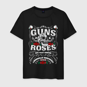 Мужская футболка хлопок с принтом GUNS N ROSES РОК в Тюмени, 100% хлопок | прямой крой, круглый вырез горловины, длина до линии бедер, слегка спущенное плечо. | axl rose | band | geffen records | gnr | guns | guns n roses | gunsnroses | hardrock | metal | music | retro | rock | roses | slash | usa | ганс | гансы | группа | метал | музыка | н | пистолеты | ретро | розез | розы | рок | роуз | роузес | слеш | слэш |