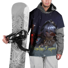 Накидка на куртку 3D с принтом Genshin Impact New в Екатеринбурге, 100% полиэстер |  | dress | ganyu | genshin impact | pink eyes | purple hair | razor | арт | девушка | игра | мечи
