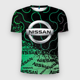 Мужская футболка 3D Slim с принтом NISSAN Супер класса в Петрозаводске, 100% полиэстер с улучшенными характеристиками | приталенный силуэт, круглая горловина, широкие плечи, сужается к линии бедра | 2022 | auto | nissan | sport | авто | автомобиль | автомобильные | бренд | марка | нисан | спорт
