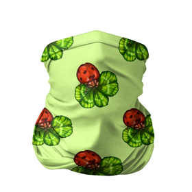 Бандана-труба 3D с принтом Божья коровка и клевер на зеленом. в Тюмени, 100% полиэстер, ткань с особыми свойствами — Activecool | плотность 150‒180 г/м2; хорошо тянется, но сохраняет форму | 4 х листник | green | ladybird | ladybug | акварель | божьи коровки | божья коровка | зеленый | клевер | насекомое | насекомые | примета | символ счастья | удача | четырехлистник