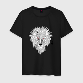 Мужская футболка хлопок с принтом Эскиз головы льва в Санкт-Петербурге, 100% хлопок | прямой крой, круглый вырез горловины, длина до линии бедер, слегка спущенное плечо. | Тематика изображения на принте: голова | животные | лев | не цветной | рисунок | хищник | эскиз
