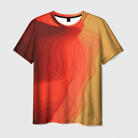 Мужская футболка 3D с принтом Имитация песка в Кировске, 100% полиэфир | прямой крой, круглый вырез горловины, длина до линии бедер | абстракция | волны | имитация | лето | оттенки | песок