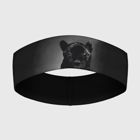 Повязка на голову 3D с принтом Пантера в лучах света в Екатеринбурге,  |  | дикие | животные | звери | кошка | пантера | природа | черная пантера