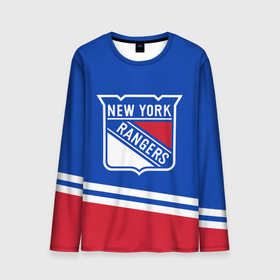 Мужской лонгслив 3D с принтом New York Rangers Нью Йорк Рейнджерс в Санкт-Петербурге, 100% полиэстер | длинные рукава, круглый вырез горловины, полуприлегающий силуэт | hockey | new york | new york rangers | nhl | rangers | usa | нхл | нью йорк | нью йорк рейнджерс | рейнджерс | спорт | сша | хоккей | шайба