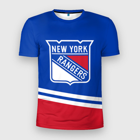 Мужская футболка 3D Slim с принтом New York Rangers Нью Йорк Рейнджерс в Белгороде, 100% полиэстер с улучшенными характеристиками | приталенный силуэт, круглая горловина, широкие плечи, сужается к линии бедра | hockey | new york | new york rangers | nhl | rangers | usa | нхл | нью йорк | нью йорк рейнджерс | рейнджерс | спорт | сша | хоккей | шайба