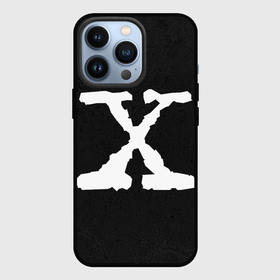 Чехол для iPhone 13 Pro с принтом X files logo на чёрном ,  |  | Тематика изображения на принте: 