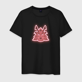 Мужская футболка хлопок с принтом Neon Samurai  Неоновый Самурай в Санкт-Петербурге, 100% хлопок | прямой крой, круглый вырез горловины, длина до линии бедер, слегка спущенное плечо. | neon | neon samurai | ronin | samurai | неон | неоновый самурай | ронин | самурай | япония