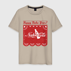 Мужская футболка хлопок с принтом Fallout   Enjoy Nuka Cola   New Year в Тюмени, 100% хлопок | прямой крой, круглый вырез горловины, длина до линии бедер, слегка спущенное плечо. | fallout | holiday | hype | new year | nuka cola | pop art | video game | видеоигра | новый год | нука кола | поп арт | праздник | хайп