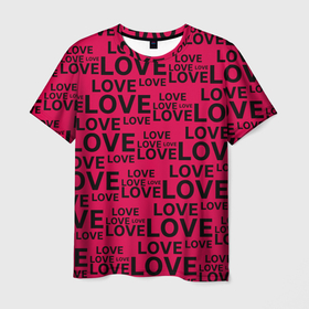 Мужская футболка 3D с принтом LОVE | ЛЮБОВЬ в Новосибирске, 100% полиэфир | прямой крой, круглый вырез горловины, длина до линии бедер | Тематика изображения на принте: day | heart | love | pattern | romantic | valentine | valentines | амур | валентина | влюбленные | влюбленных | всех | день | любовь | паттерн | романтика | романтичность | святого | сердечки | сердечко | сердце