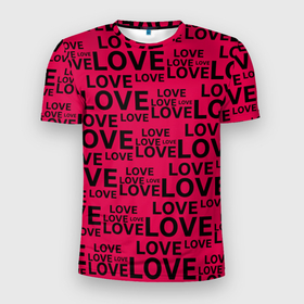 Мужская футболка 3D Slim с принтом LОVE | ЛЮБОВЬ в Новосибирске, 100% полиэстер с улучшенными характеристиками | приталенный силуэт, круглая горловина, широкие плечи, сужается к линии бедра | Тематика изображения на принте: day | heart | love | pattern | romantic | valentine | valentines | амур | валентина | влюбленные | влюбленных | всех | день | любовь | паттерн | романтика | романтичность | святого | сердечки | сердечко | сердце