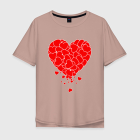 Мужская футболка хлопок Oversize с принтом СЕРДЦЕ | CЕРДЦА | HEART в Санкт-Петербурге, 100% хлопок | свободный крой, круглый ворот, “спинка” длиннее передней части | day | heart | love | romantic | valentine | valentines | амур | валентина | влюбленные | влюбленных | всех | день | любовь | романтика | романтичность | святого | сердечки | сердечко | сердце