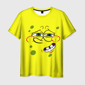 Мужская футболка 3D с принтом Губка БОБ 2022 Топ , 100% полиэфир | прямой крой, круглый вырез горловины, длина до линии бедер | губка боб | желтый | квадратные штаны | мультфильм | смайлик | спанч боб