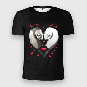 Мужская футболка 3D Slim с принтом ДЕНЬ СВЯТОГО ВАЛЕНТИНА | ВЛЮБЛЁННЫЕ ХОРЬКИ в Новосибирске, 100% полиэстер с улучшенными характеристиками | приталенный силуэт, круглая горловина, широкие плечи, сужается к линии бедра | Тематика изображения на принте: cat | day | heart | love | romantic | valentine | valentines | амур | валентина | влюбленные | влюбленных | всех | день | кот | котейка | кошечка | кошка | любовь | романтика | романтичность | святого | сердечки | сердечко