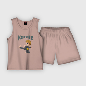 Детская пижама с шортами хлопок с принтом Карате , дизайн футболки для детей. ,  |  | боевые искуства | бразильское джиуджитсу | брюс ли | дети | дзюдо | для мальчиков | карате | любители карате | смешанные боевые искусства | спорт