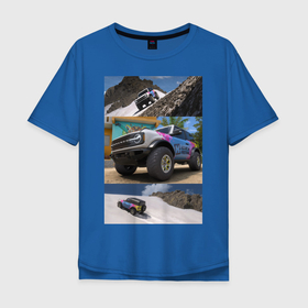 Мужская футболка хлопок Oversize с принтом FORZA HORIZON 5 BRONCO , 100% хлопок | свободный крой, круглый ворот, “спинка” длиннее передней части | 4x4 | bronco | ford | forza | game | horizon | jeep | гонки | игра | мексика