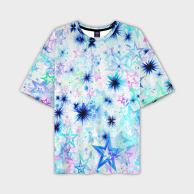 Мужская футболка OVERSIZE 3D с принтом Белая ночь, блистай в Петрозаводске,  |  | белая ночь | блестки | звезда | звездное небо | звезды | искра | искры | небо | новый год | узор | фейверк