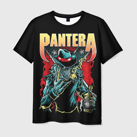 Мужская футболка 3D с принтом Pantera принт. в Белгороде, 100% полиэфир | прямой крой, круглый вырез горловины, длина до линии бедер | Тематика изображения на принте: pantera | американская металгруппа | грувметал | группа | музыка | пантера | рок | рок группа