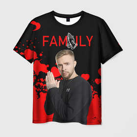 Мужская футболка 3D с принтом Егор Крид: Family. в Тюмени, 100% полиэфир | прямой крой, круглый вырез горловины, длина до линии бедер | ek | ek team | family | kreed | егор булаткин | егор крид | ек | крид