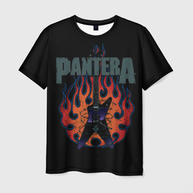 Мужская футболка 3D с принтом [Pantera]   Пламя в Санкт-Петербурге, 100% полиэфир | прямой крой, круглый вырез горловины, длина до линии бедер | pantera | американская металгруппа | грувметал | группа | музыка | пантера | рок | рок группа