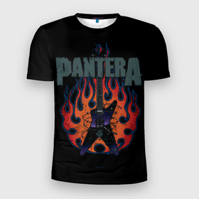 Мужская футболка 3D Slim с принтом [Pantera]   Пламя в Курске, 100% полиэстер с улучшенными характеристиками | приталенный силуэт, круглая горловина, широкие плечи, сужается к линии бедра | pantera | американская металгруппа | грувметал | группа | музыка | пантера | рок | рок группа