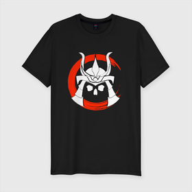Мужская футболка хлопок Slim с принтом Dead Samurai в Тюмени, 92% хлопок, 8% лайкра | приталенный силуэт, круглый вырез ворота, длина до линии бедра, короткий рукав | japan | ninja | samurai | shinigami | shinobi | skull
