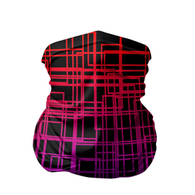 Бандана-труба 3D с принтом Кривая клетка в Санкт-Петербурге, 100% полиэстер, ткань с особыми свойствами — Activecool | плотность 150‒180 г/м2; хорошо тянется, но сохраняет форму | Тематика изображения на принте: геометрия | градиент | клетка | клеточка | кривая клетка | линии | неон | полосы | прямоугольники