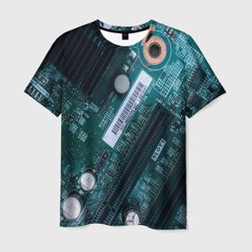 Мужская футболка 3D с принтом То в чём разбираюсь в Екатеринбурге, 100% полиэфир | прямой крой, круглый вырез горловины, длина до линии бедер | буквы | детали | деталь | информатика | комьютер | материнская плата | схема | то в чём разбираюсь | цифры | чип | чипы | штрихкод