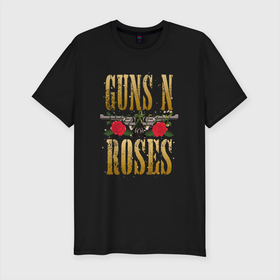 Мужская футболка хлопок Slim с принтом GUNS N ROSES , ГРУППА в Белгороде, 92% хлопок, 8% лайкра | приталенный силуэт, круглый вырез ворота, длина до линии бедра, короткий рукав | axl rose | band | geffen records | gnr | guns | guns n roses | gunsnroses | hardrock | metal | music | retro | rock | roses | slash | usa | ганс | гансы | группа | метал | музыка | н | пистолеты | ретро | розез | розы | рок | роуз | роузес | слеш | слэш |