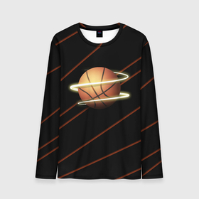 Мужской лонгслив 3D с принтом Баскетбол life в Петрозаводске, 100% полиэстер | длинные рукава, круглый вырез горловины, полуприлегающий силуэт | Тематика изображения на принте: баскетбол | командная игра | мяч | спорт | хобби