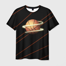 Мужская футболка 3D с принтом Баскетбол life в Екатеринбурге, 100% полиэфир | прямой крой, круглый вырез горловины, длина до линии бедер | баскетбол | командная игра | мяч | спорт | хобби