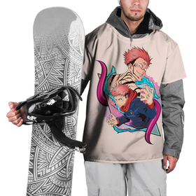Накидка на куртку 3D с принтом Итадори и Рёмен арт в Тюмени, 100% полиэстер |  | anime | jujutsu kaisen 0 | аниме | анимэ | итадори юдзи | магическая битва 0