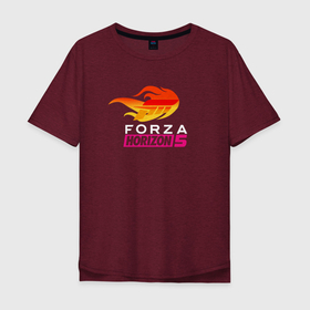 Мужская футболка хлопок Oversize с принтом Forza Horizon 5 logo в Кировске, 100% хлопок | свободный крой, круглый ворот, “спинка” длиннее передней части | auto | cars | forza | forza horizon | forza horizon 5 | game | horizon