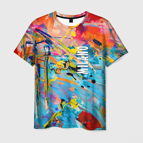 Мужская футболка 3D с принтом Vanguard fashion pattern   Milano , 100% полиэфир | прямой крой, круглый вырез горловины, длина до линии бедер | abstraction | color | fashion | italy | milan | paint | pattern | vanguard | абстракция | авангард | италия | краска | милан | мода | узор | цвет