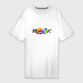 Платье-футболка хлопок с принтом Music Цветная Надпись на Посуду ,  |  | краска | музыка | музыкант | музыканты | нота | ноты | символ | символы